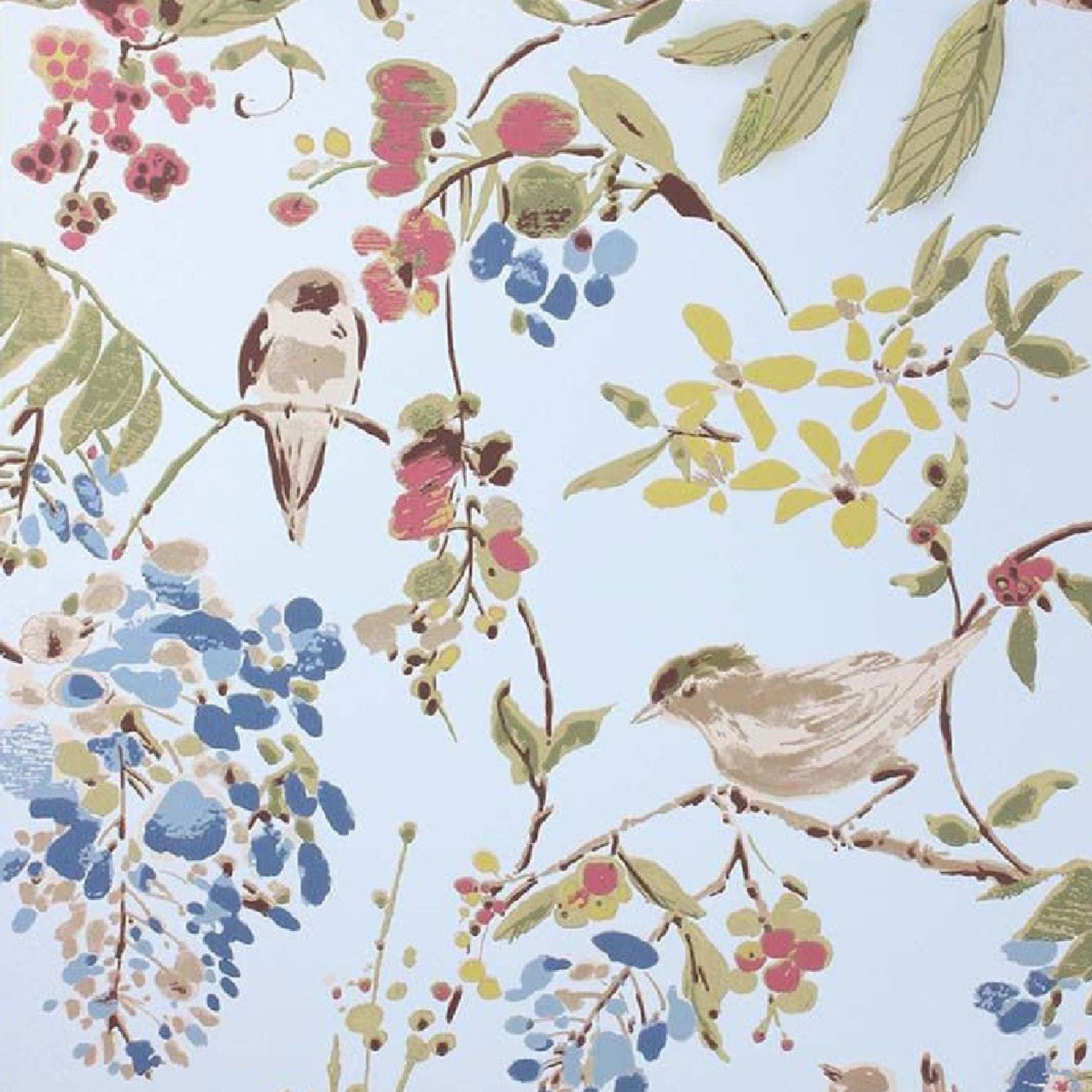 Penglai Wallpaper - Blue/Pink - Nina Campbell - NCW4182-03 - Premier Wallcovering
