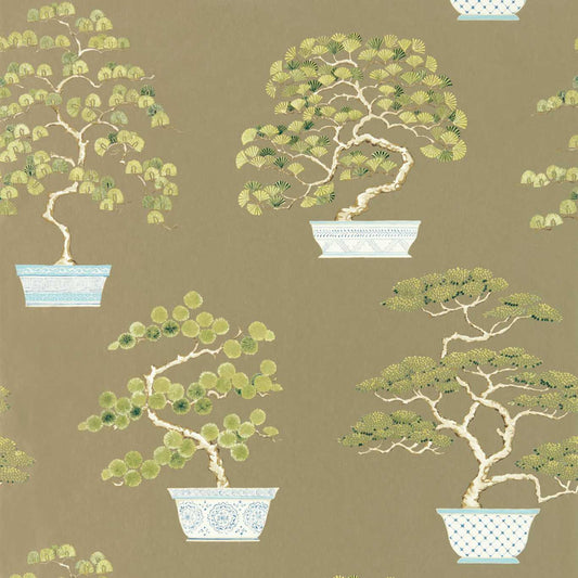 Penjing Wallpaper - Scallion Green - DWAW217108 - Sanderson - Premier Wallcovering