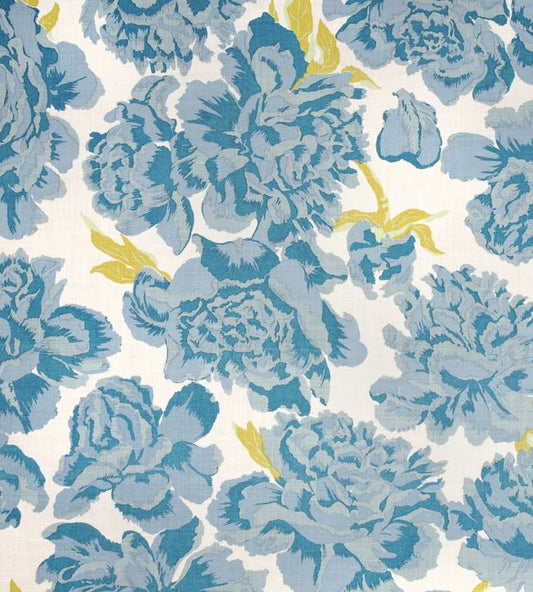 Peonies Fabric - Aqua - Christopher Farr Cloth - CF127 - 01 - Premier Wallcovering