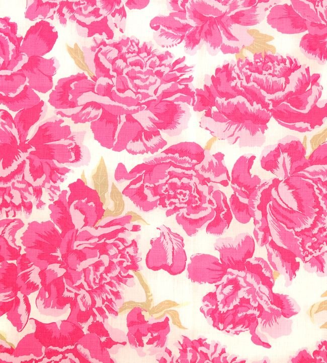 Peonies Fabric - Hot Pink - Christopher Farr Cloth - CF127 - 06 - Premier Wallcovering