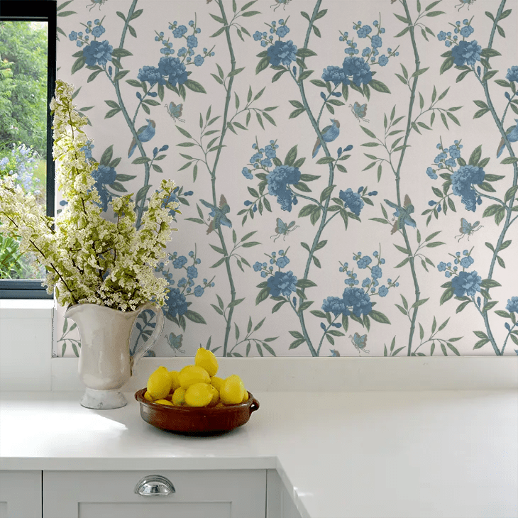 Peony & Blossom Wallpaper - Indigo / Teal - GP & J Baker - BW45066/5 - Premier Wallcovering