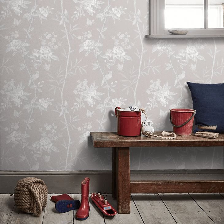 Peony & Blossom Wallpaper - Soft grey - GP & J Baker - BW45066/7 - Premier Wallcovering