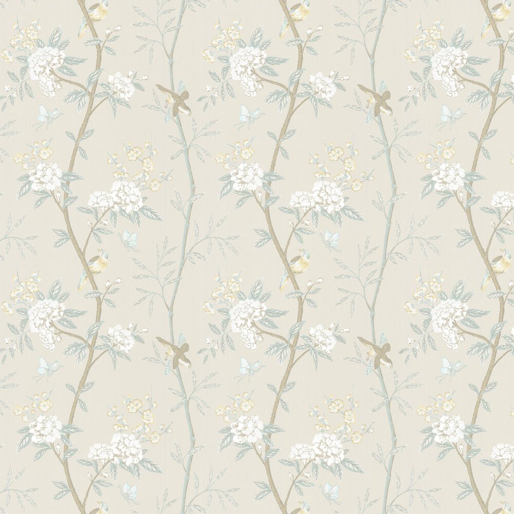 Peony & Blossom Wallpaper - Cream / Aqua - GP & J Baker - BW45066/3 - Premier Wallcovering