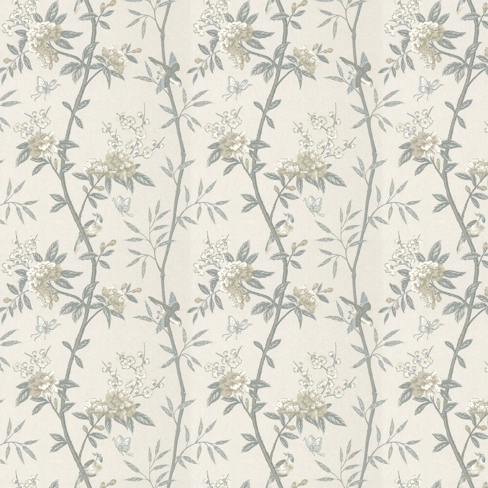 Peony & Blossom Wallpaper - Dove / Silver - GP & J Baker - BW45066/1 - Premier Wallcovering