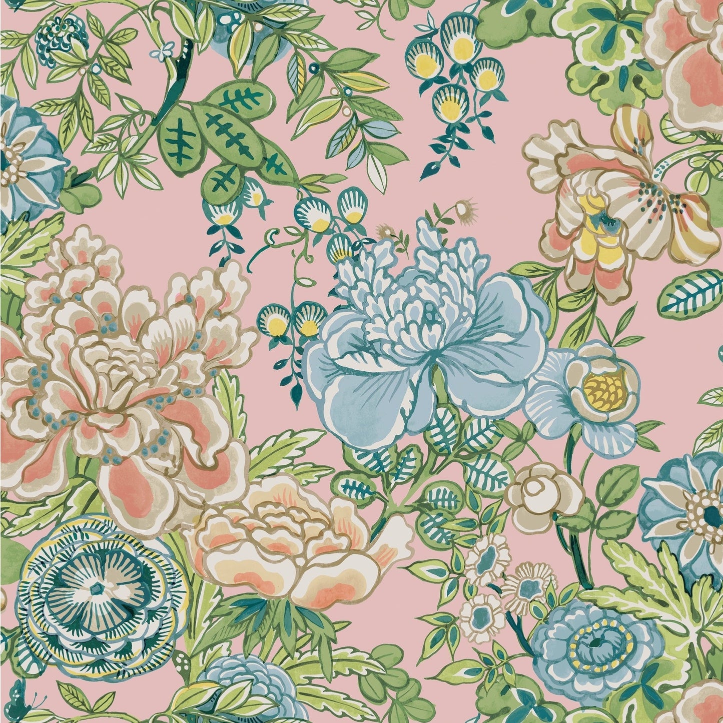 Peony Garden Wallpaper - Blush - Thibaut - T42016 - Premier Wallcovering