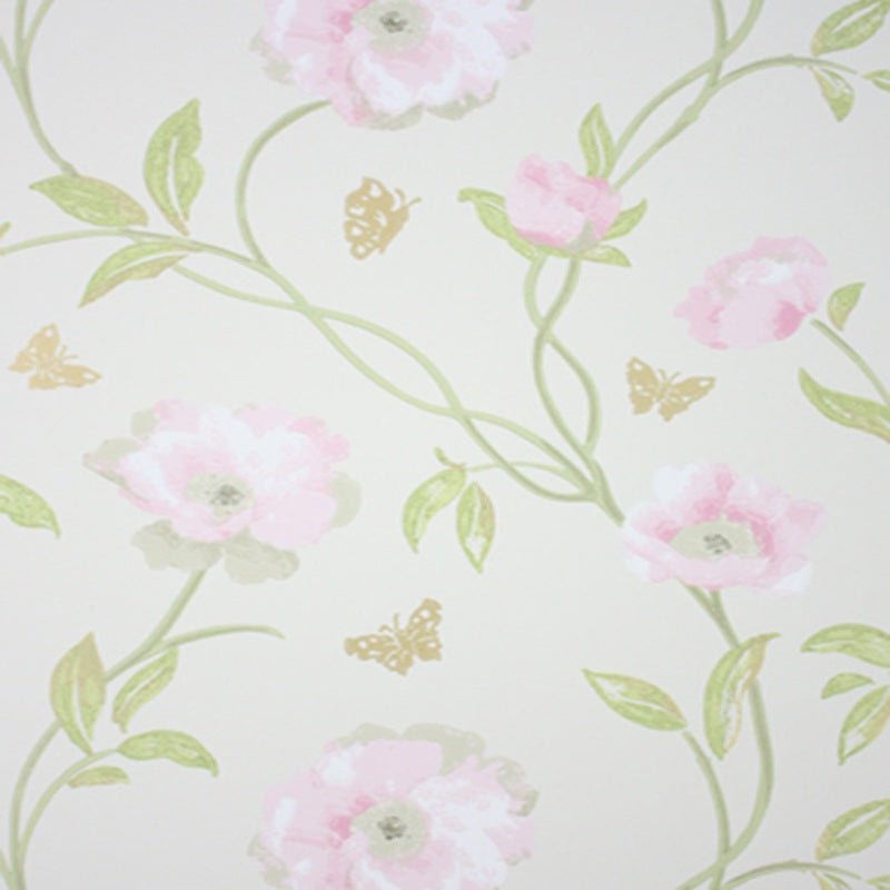 Peony Place Wallpaper - Pink/Green - Nina Campbell - NCW3773-04 - Premier Wallcovering