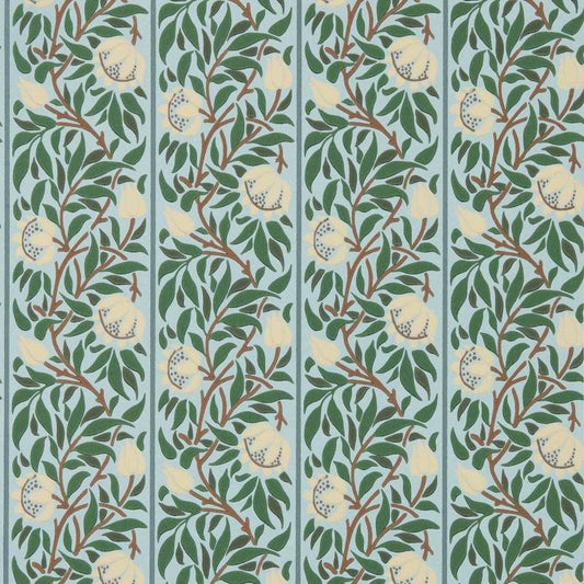 Peony Trellis Wallpaper - Soft Blue/Nettle - Morris & Co - 217569 - Premier Wallcovering