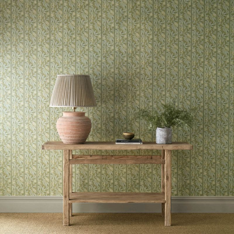 Peony Trellis Wallpaper - Sage - Morris & Co - 217570 - Premier Wallcovering