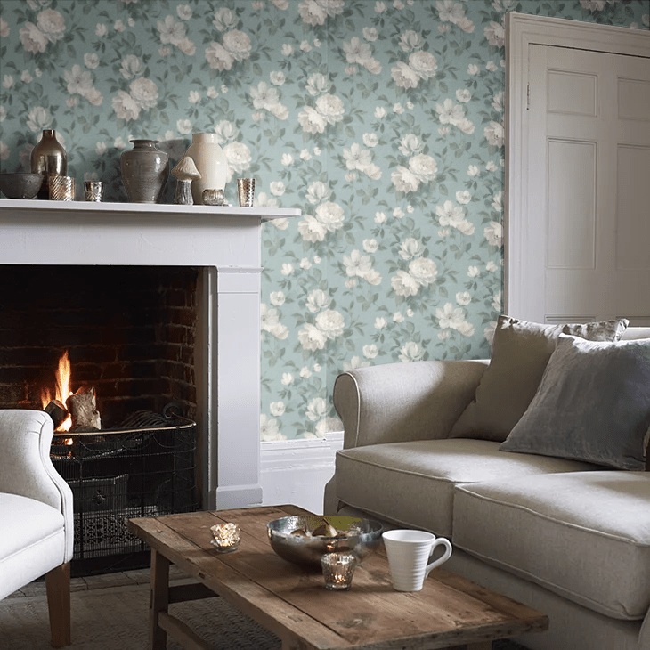 Peony Wallpaper - Blue - Boråstapeter - 7223 - Premier Wallcovering
