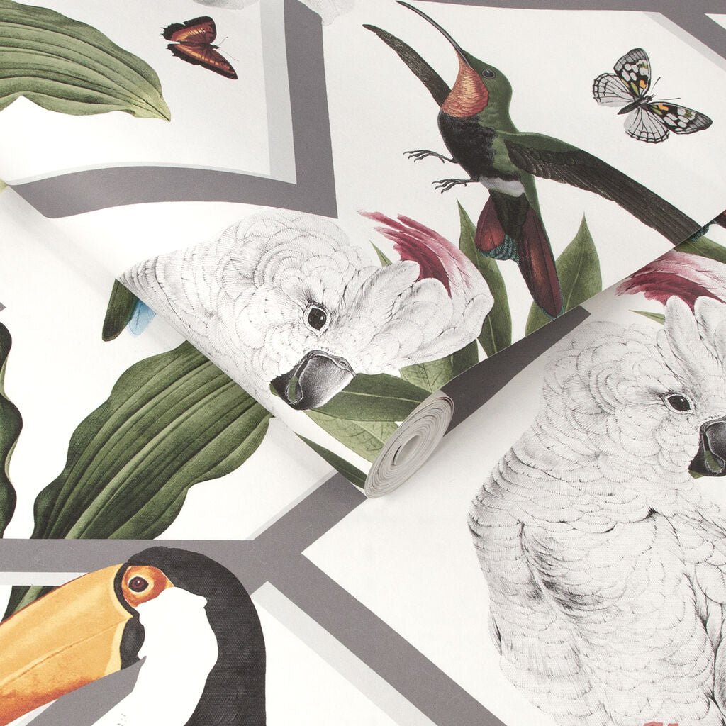 Perch Wallpaper - White - Graham & Brown - 107603 - Premier Wallcovering