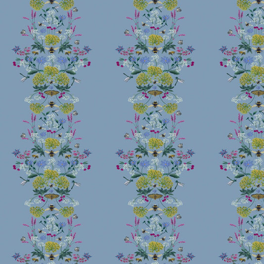 Perfect Pollinators Wallpaper - Haze Blue - Joules - 118577 - Premier Wallcovering