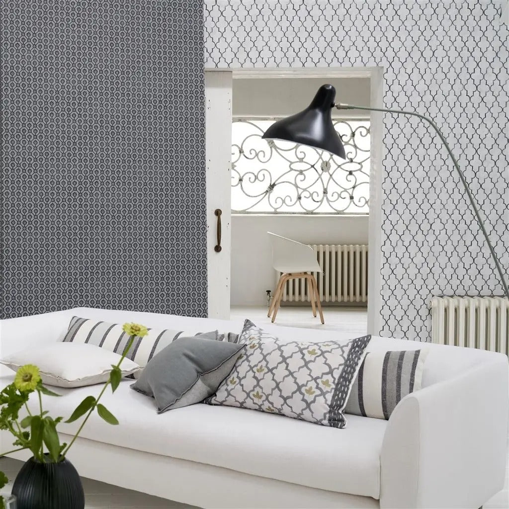 Pergola Trellis Wallpaper - Graphite - Designers Guild - PDG1151/01 - Premier Wallcovering