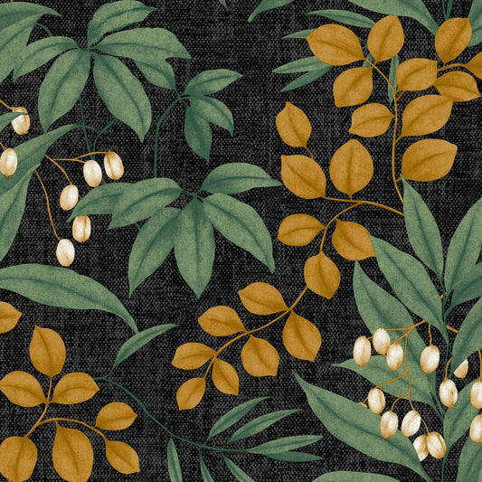 Persephone Wallpaper - Charcoal & Ochre - Superfresco Easy - 122411 - Premier Wallcovering