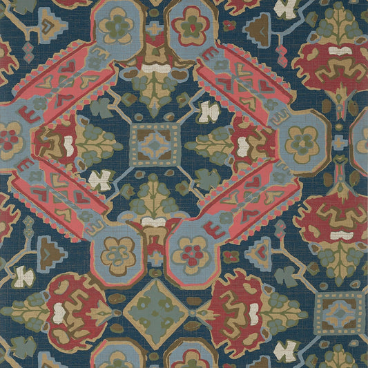Persian Carpet Wallpaper - Navy - Thibaut - T10829 - Premier Wallcovering