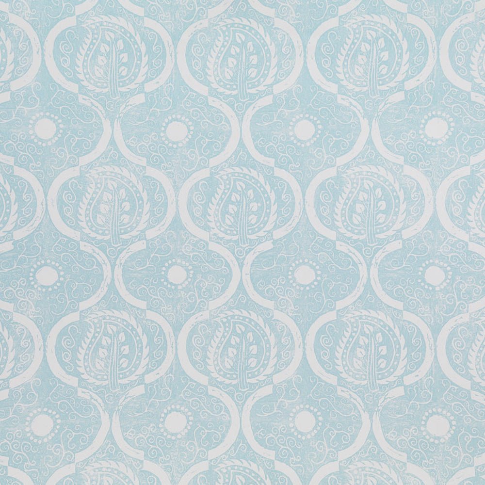 Persian Leaf Wallpaper - Aqua - Blithfield - 840-01 - Premier Wallcovering