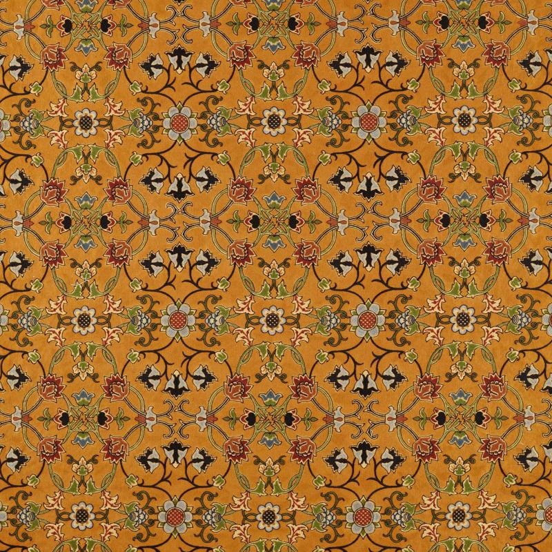 Persian Scroll Embroidery Fabric - Ochre - Morris & Co - 237658 - Premier Wallcovering