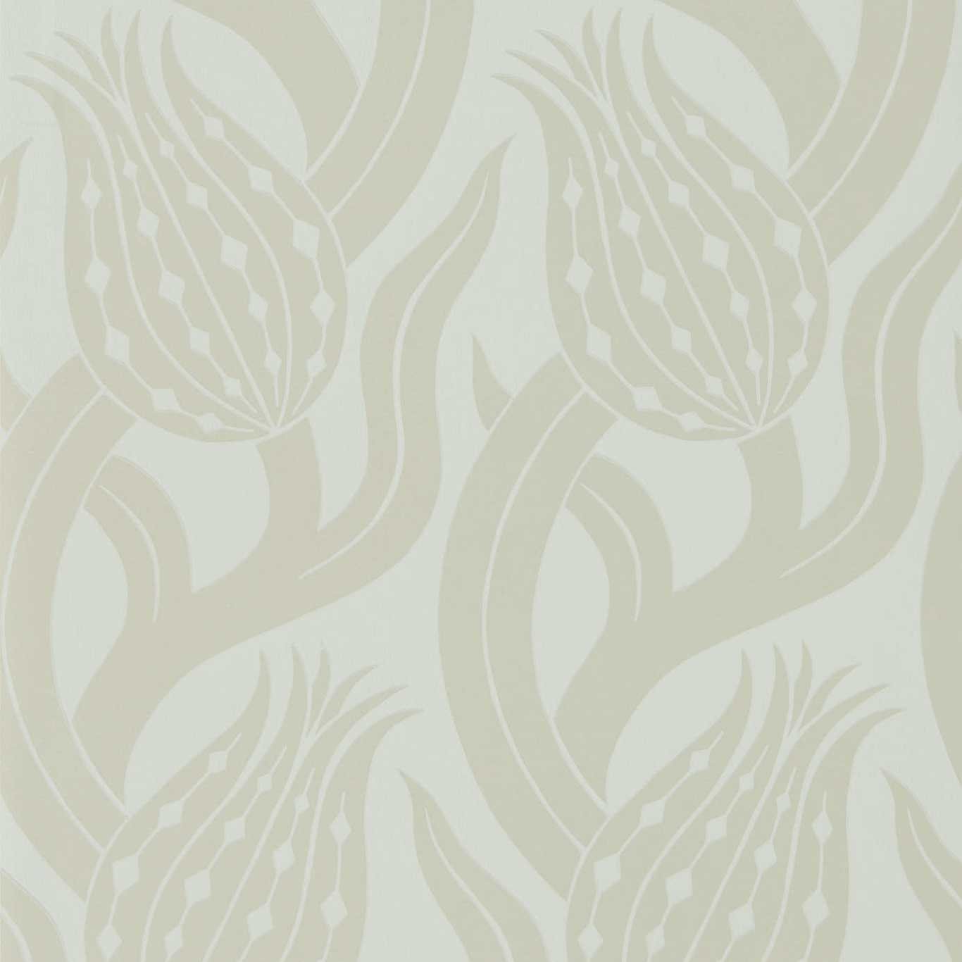 Persian Tulip Wallpaper - Silver - ZHIW312998 - Zoffany - Premier Wallcovering
