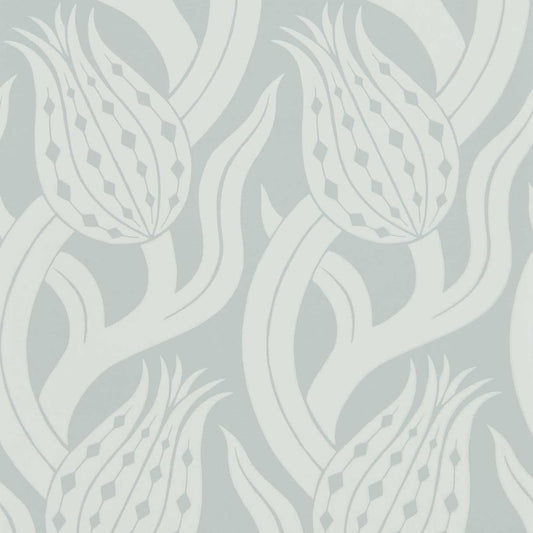 Persian Tulip Wallpaper - Quartz Grey - ZHIW312995 - Zoffany - Premier Wallcovering