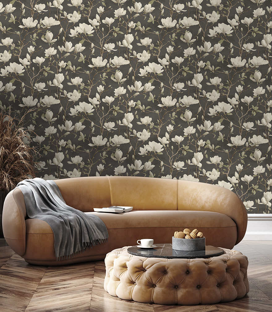 Petalina Wallpaper - Charcoal - Holden Décor - 36403 - Premier Wallcovering