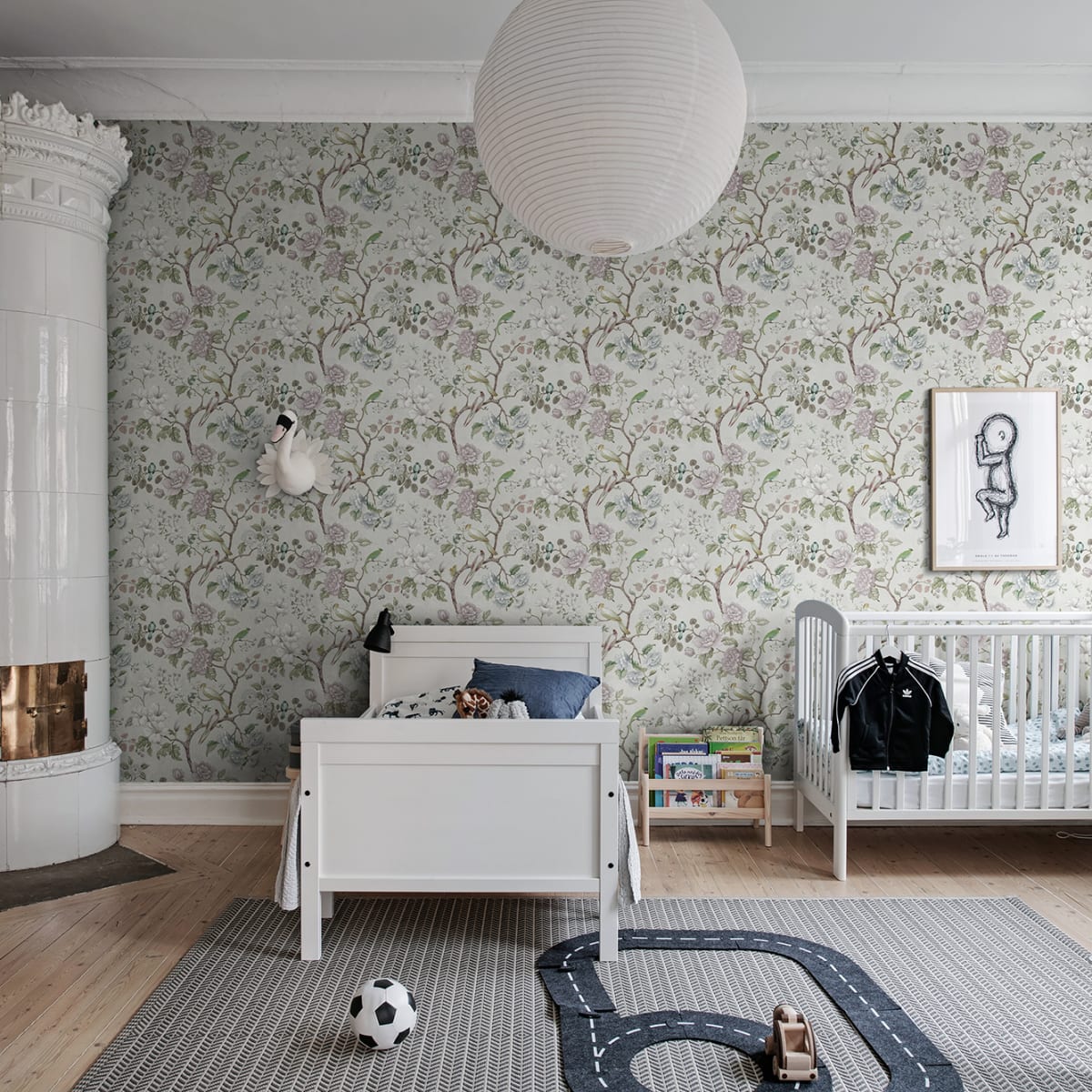 Petit Flora Wallpaper - Pearl - Rebel Walls - R19264 - Premier Wallcovering