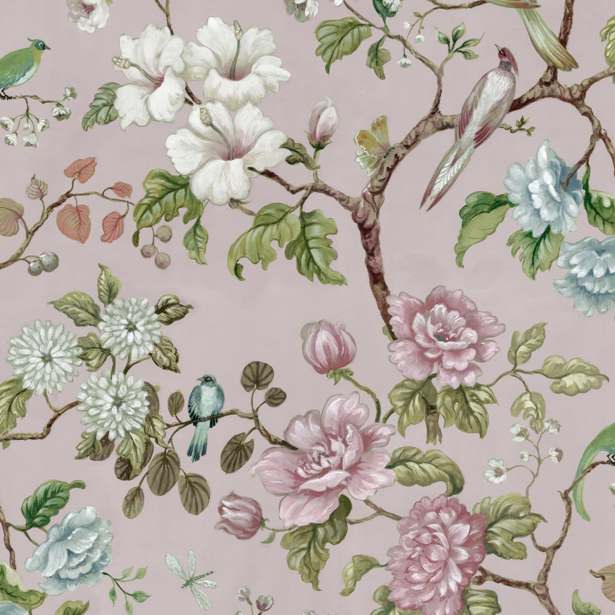 Petit Flora Wallpaper - Soft Pink - Rebel Walls - R19263 - Premier Wallcovering