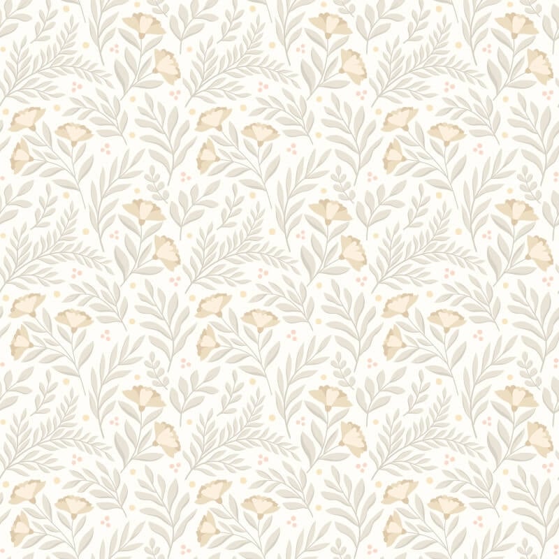 Petite Posy Wallpaper - Stone/Linen - Hoopla Walls - HWA1183W - Premier Wallcovering