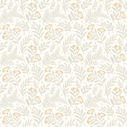 Petite Posy Wallpaper - Stone/Linen - Hoopla Walls - HWA1183W - Premier Wallcovering