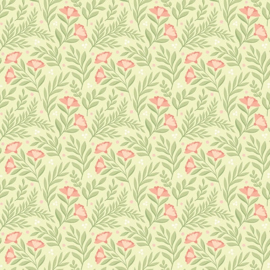 Petite Posy Wallpaper - Apricot/Fern - Hoopla Walls - HWA1188W - Premier Wallcovering