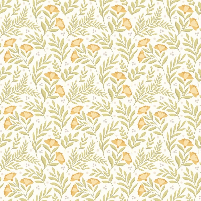 Petite Posy Wallpaper - Citrus Sun - Hoopla Walls - HWA1185W - Premier Wallcovering