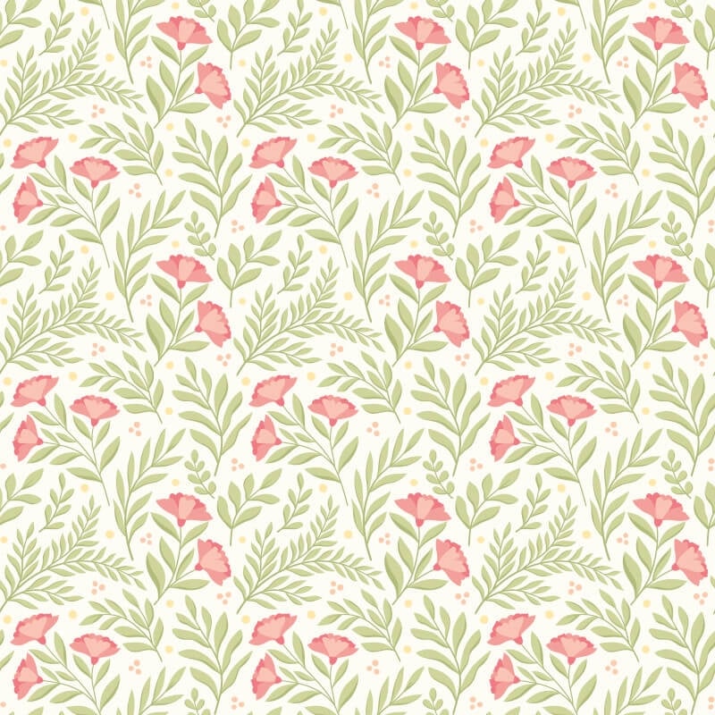 Petite Posy Wallpaper - Coral - Hoopla Walls - HWA1187W - Premier Wallcovering