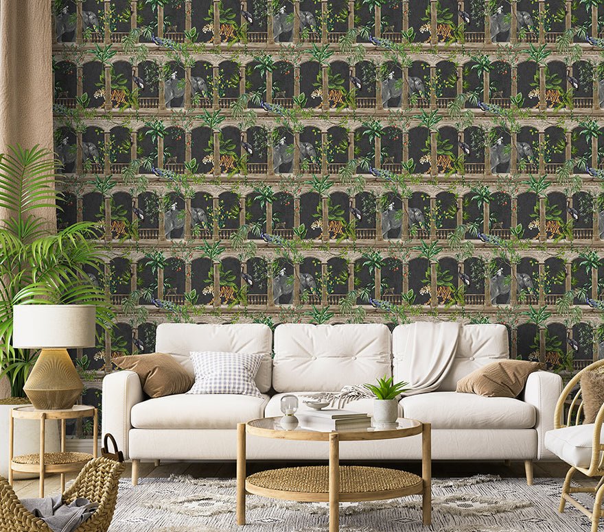 Petra Wallpaper - Black - Holden Décor - 91351 - Premier Wallcovering