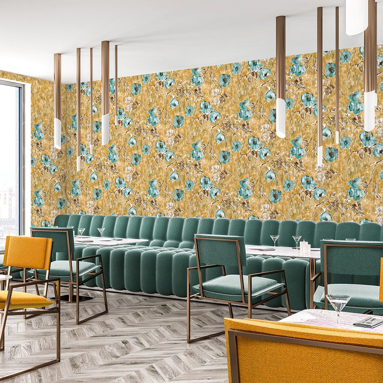 Petunia Julie Feels Home Wallpaper - Petrol Honey - Hohenberger - 26914 - Premier Wallcovering