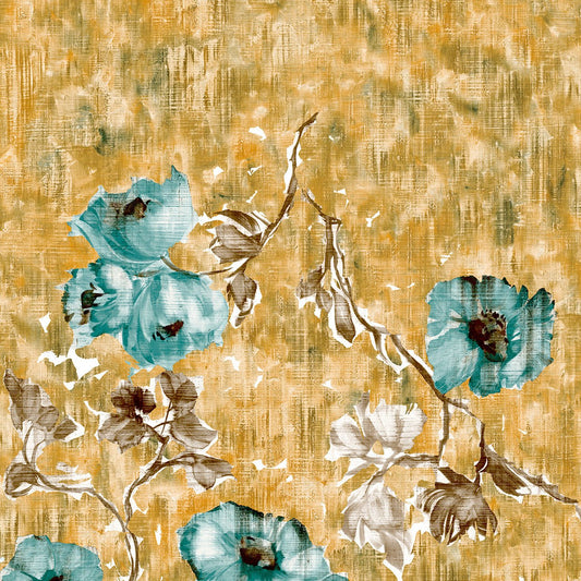 Petunia Twinwall Julie Feels Home Wall Mural - Petrol Honey - Hohenberger - 26962 - Premier Wallcovering