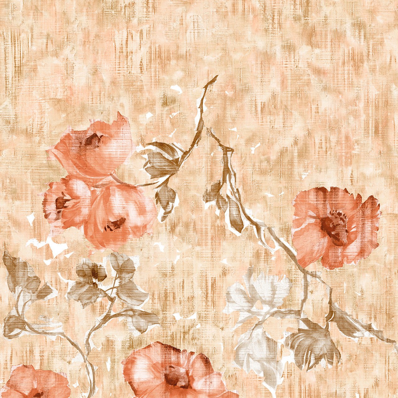 Petunia Twinwall Julie Feels Home Wall Mural - Peach - Hohenberger - 26963 - Premier Wallcovering