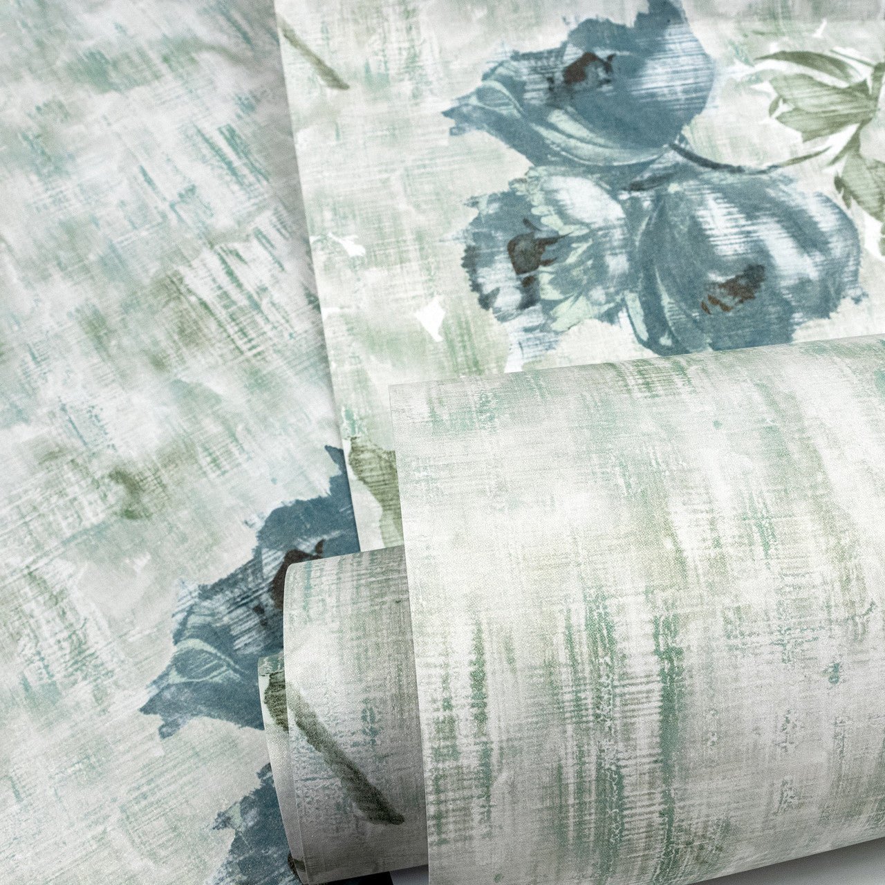 Petunia Twinwall Julie Feels Home Wall Mural - Sage Blue - Hohenberger - 26965 - Premier Wallcovering