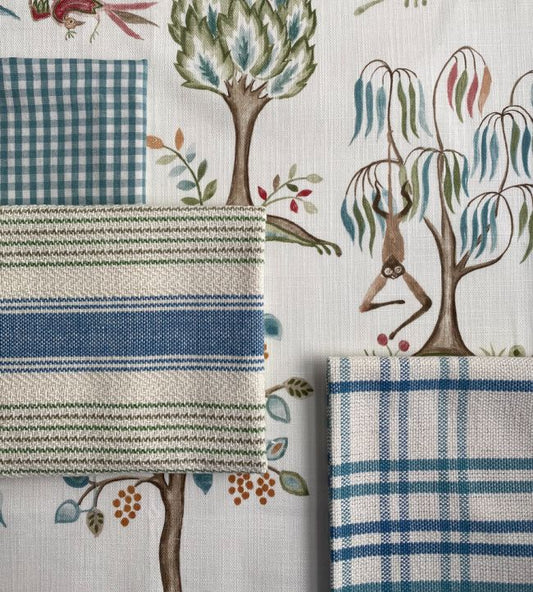 pf50507.1.0 - Purbeck Stripe Fabric - Blue Green - Baker Lifestyle