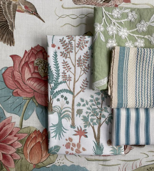 pf50507.2.0 - Purbeck Stripe Fabric - Aqua - Baker Lifestyle