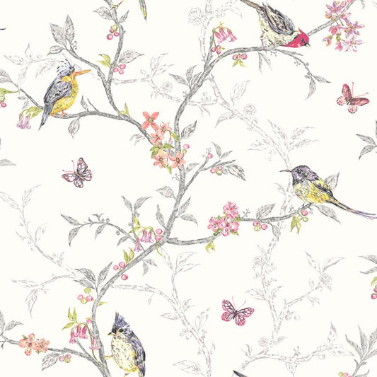 Phoebe Wallpaper - White - Holden Décor - 98080 - Premier Wallcovering