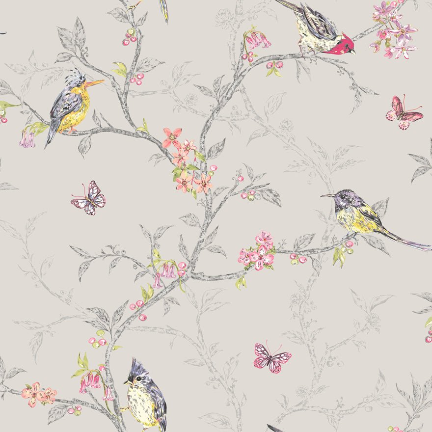 Phoebe Wallpaper - Dove - Holden Décor - 98081 - Premier Wallcovering