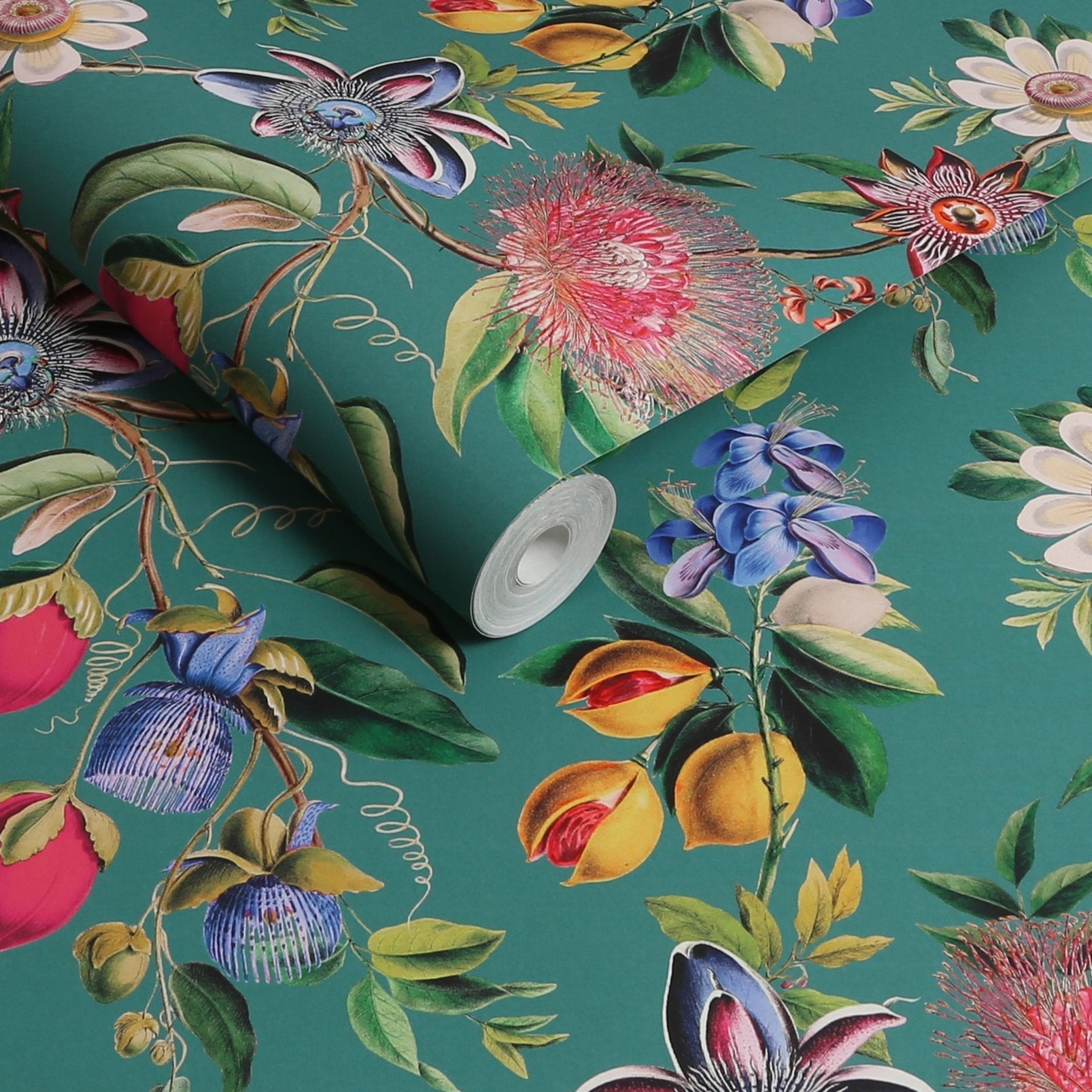 Physic Garden Wallpaper - Teal - Graham & Brown - 127918 - Premier Wallcovering