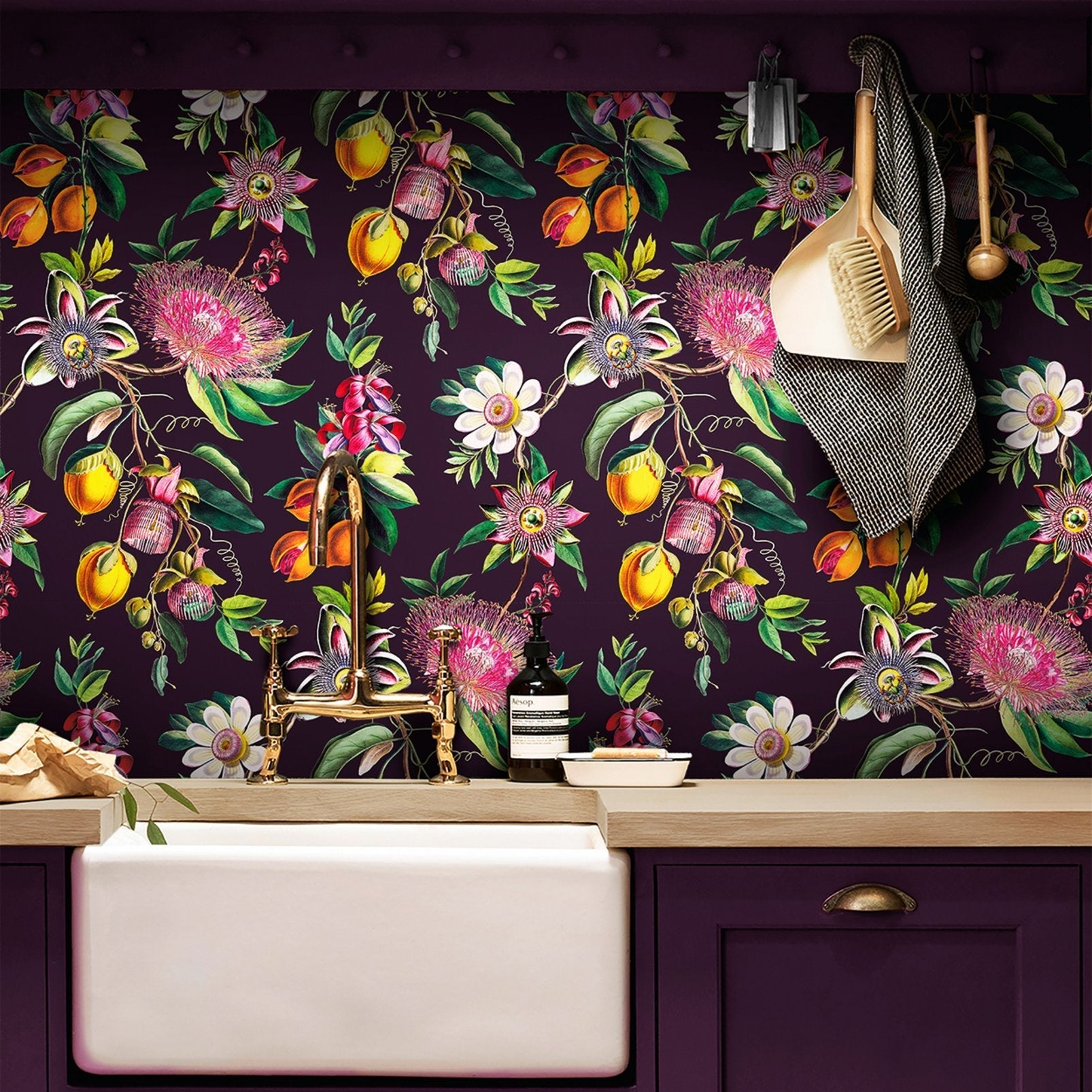 Physic Garden Wallpaper - Blackcurrant - Graham & Brown - 127920 - Premier Wallcovering