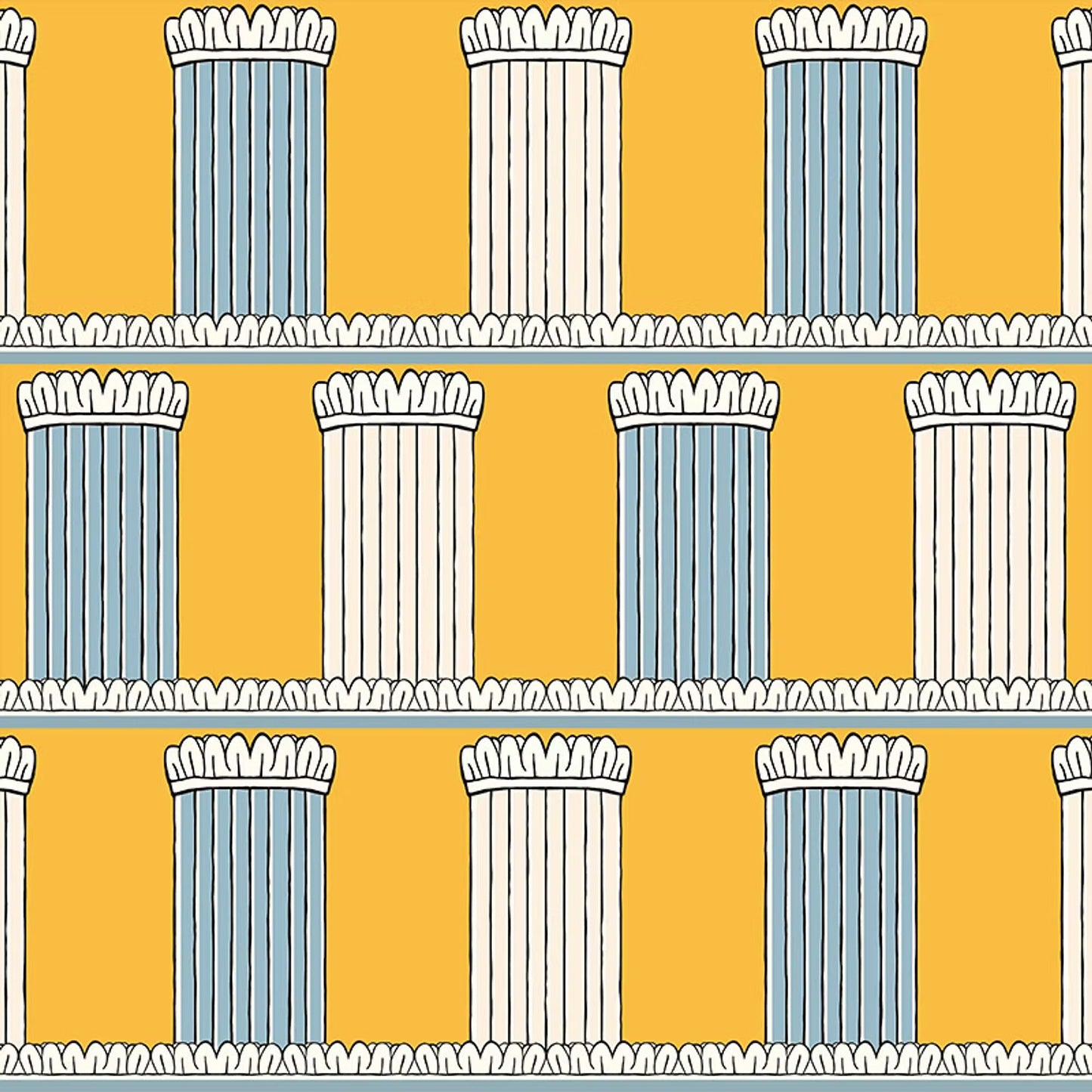 Pillars Wallpaper - Yellow and Blue - Ottoline - W/PIL/101/2 - Premier Wallcovering
