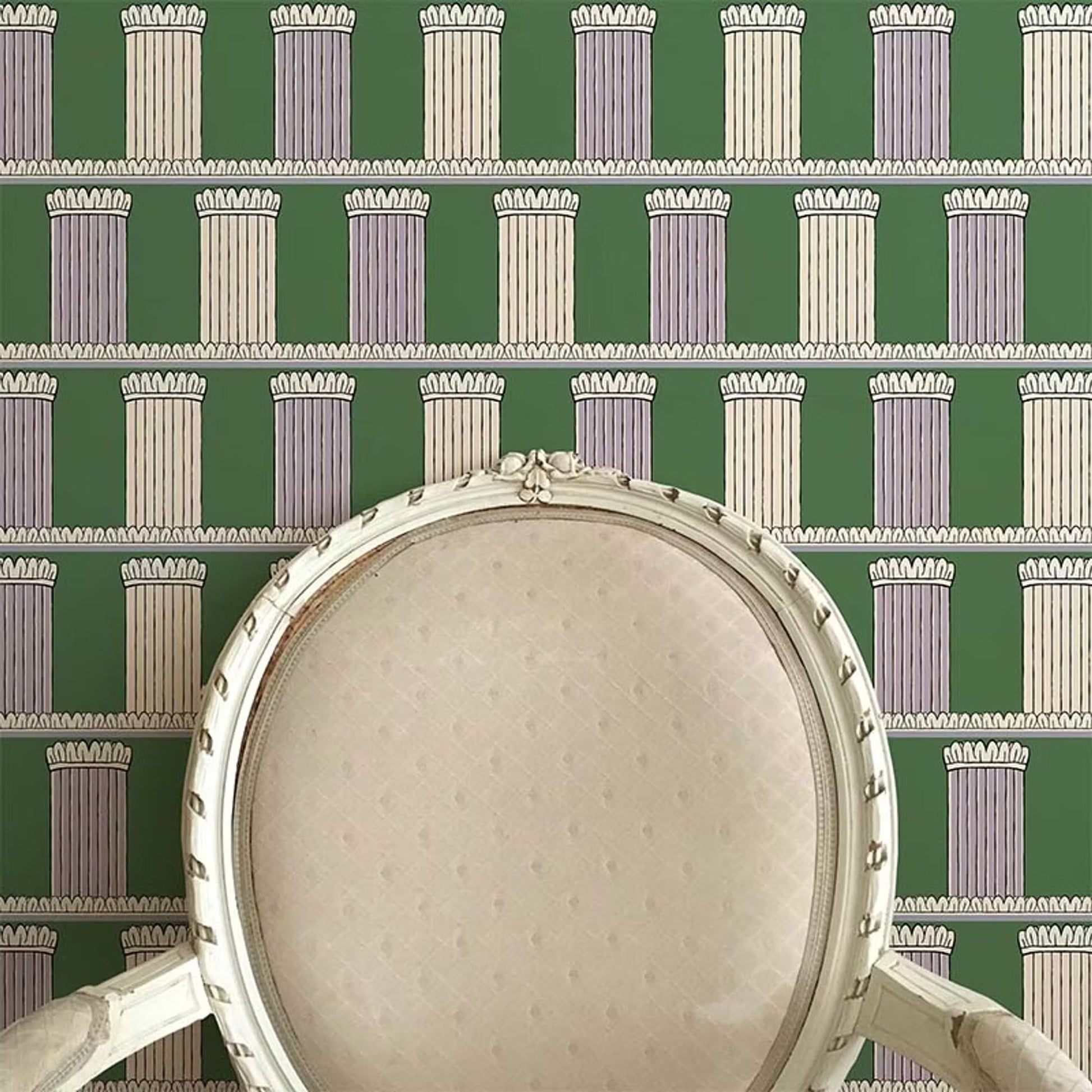 Pillars Wallpaper - Green - Ottoline - W/PIL/101/3 - Premier Wallcovering