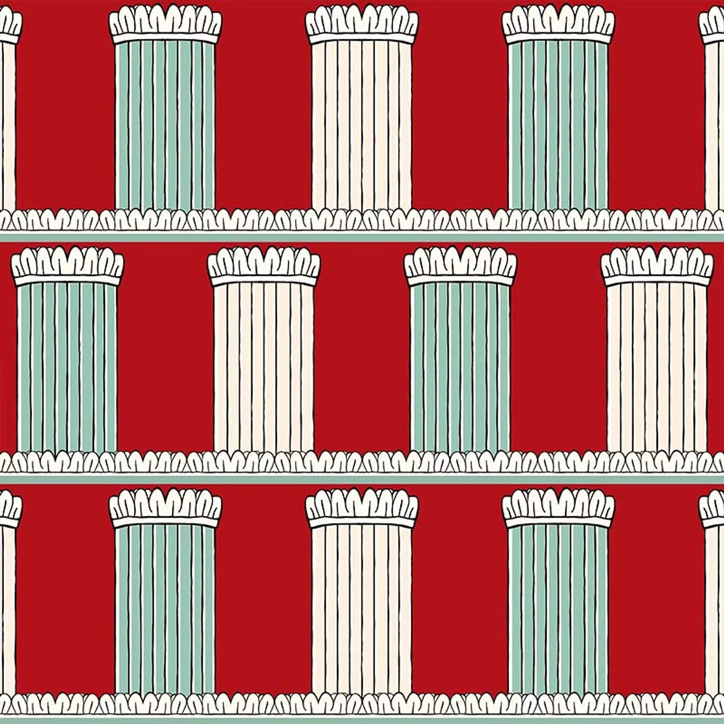 Pillars Wallpaper - Red - Ottoline - W/PIL/101/4 - Premier Wallcovering