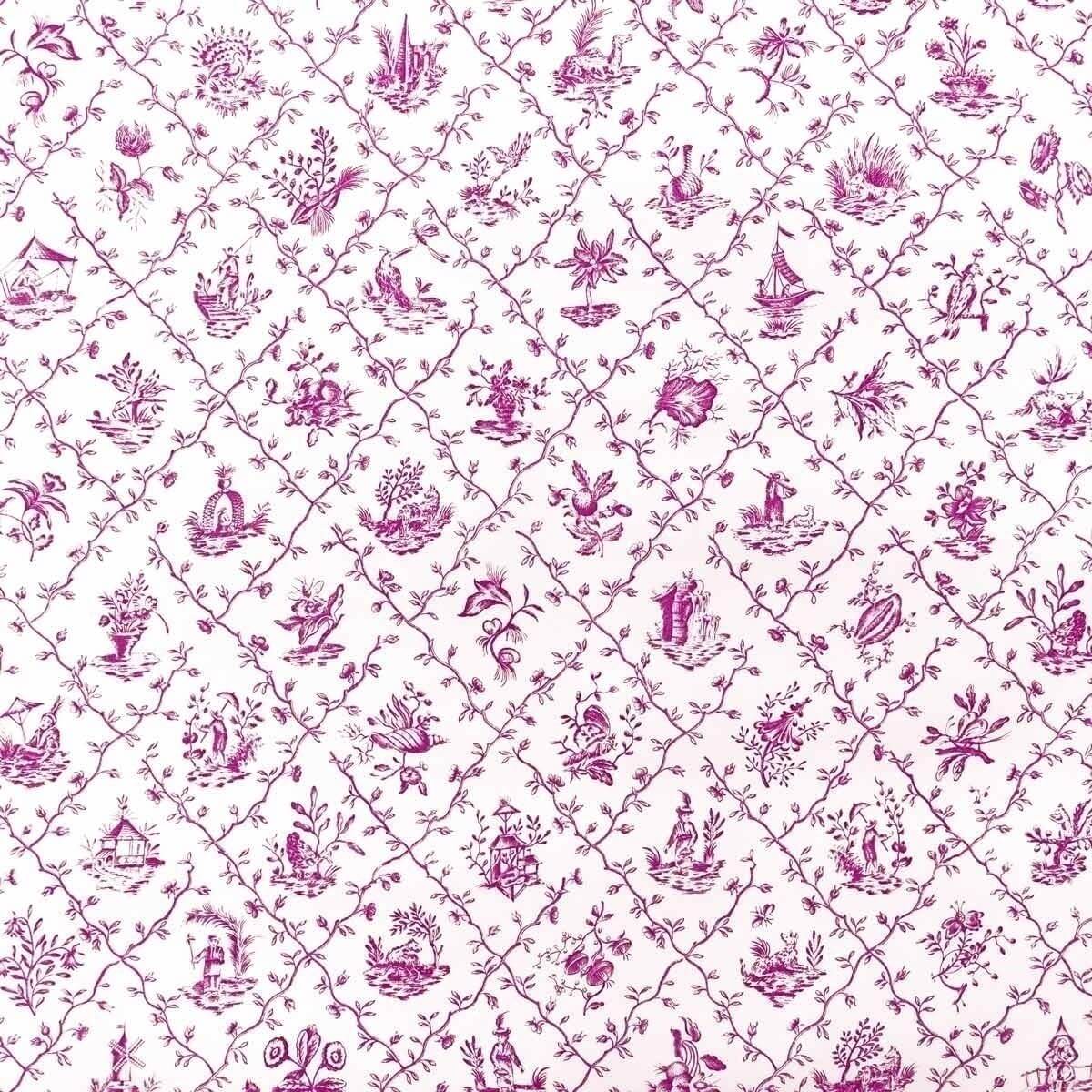 Pillement Wallpaper - Rose - Charles Burger - BUR 2233 - 101 - Premier Wallcovering