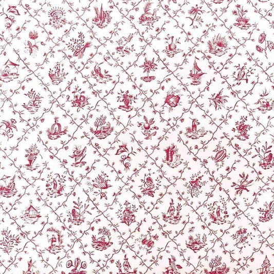 Pillement Wallpaper - Red - Charles Burger - BUR 2233 - 002 - Premier Wallcovering