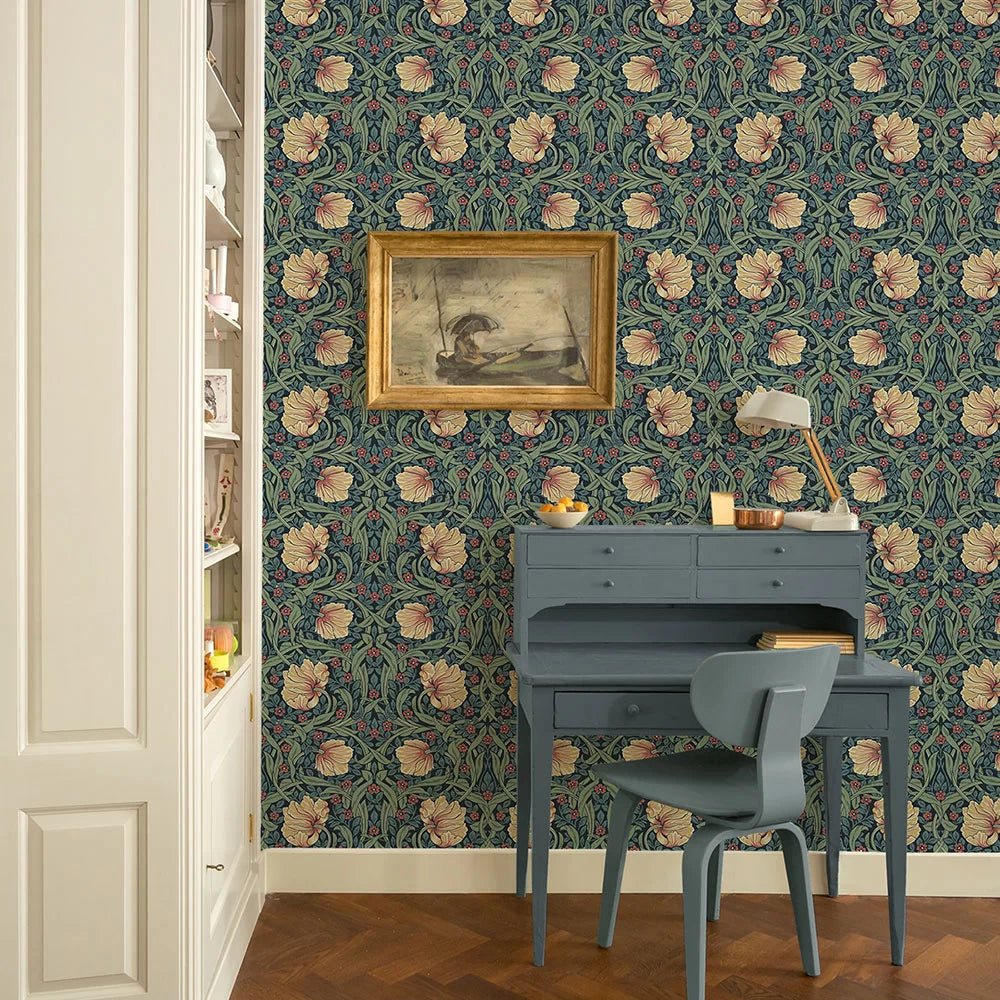 Pimpernel Garden Wallpaper - Bluestone & Clay - NextWall - NW54202 - Premier Wallcovering