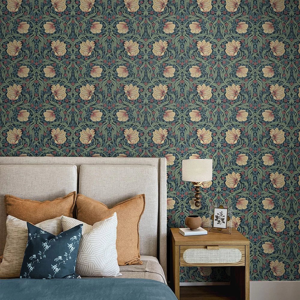 Pimpernel Garden Wallpaper - Bluestone & Clay - NextWall - NW54202 - Premier Wallcovering