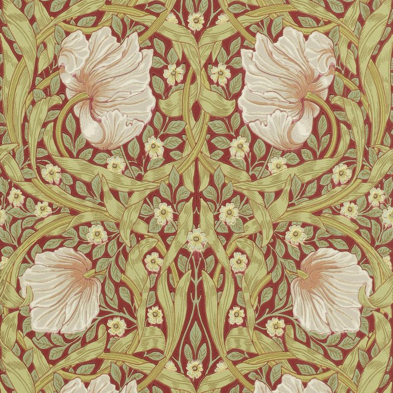 Pimpernel Wallpaper - Brick/Olive - 210386 - Morris & Co - Premier Wallcovering
