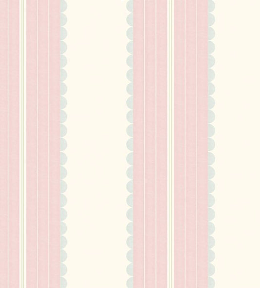 Pin Up Stripe Fabric - Pastel Pink - Woodchip & Magnolia - WMF - 478 - 01LD - Premier Wallcovering